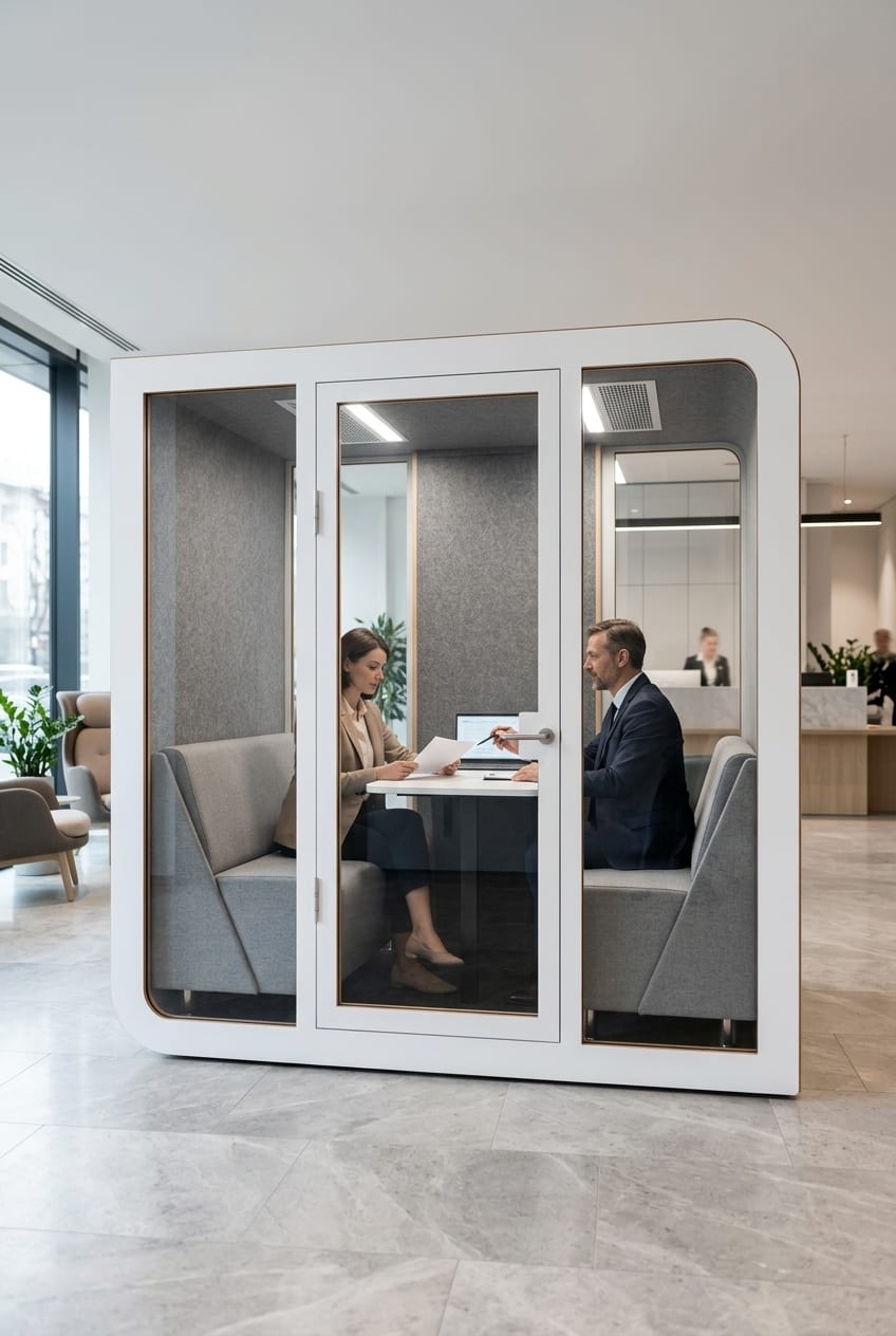 Private consultations in a branch — Silentbox Quartet Premium booth