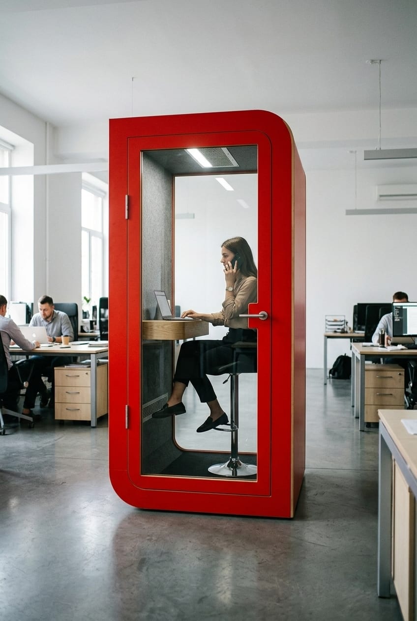 Signal red — Silentbox Solo Premium booth