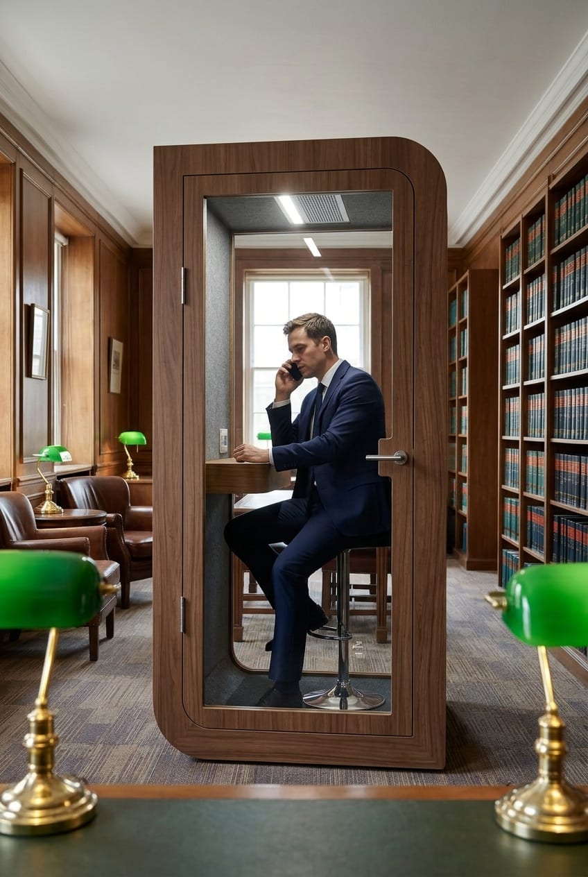 Wood finish for a classic office — Silentbox Solo Premium booth