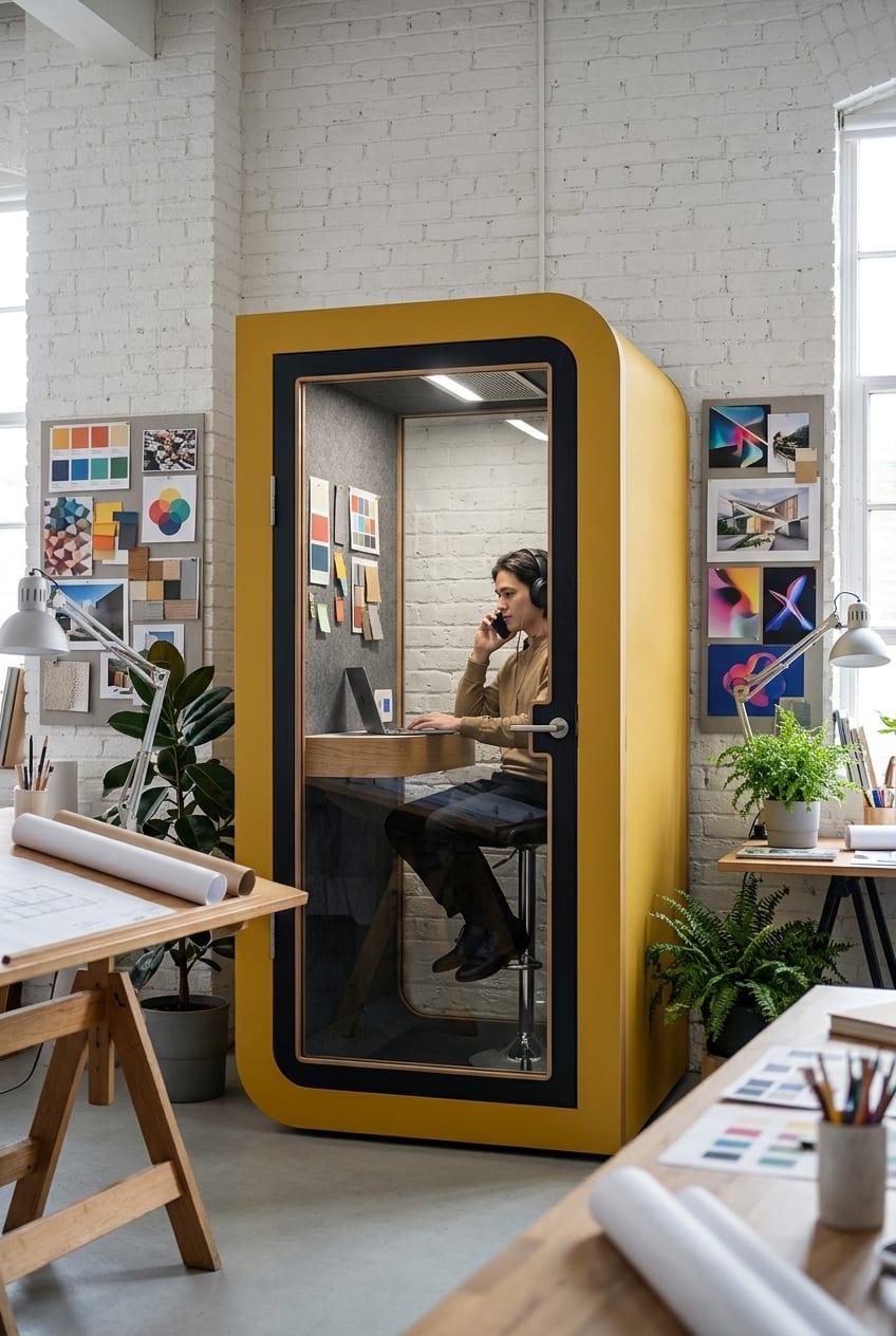 A colour accent for a creative studio — Silentbox Solo Premium booth