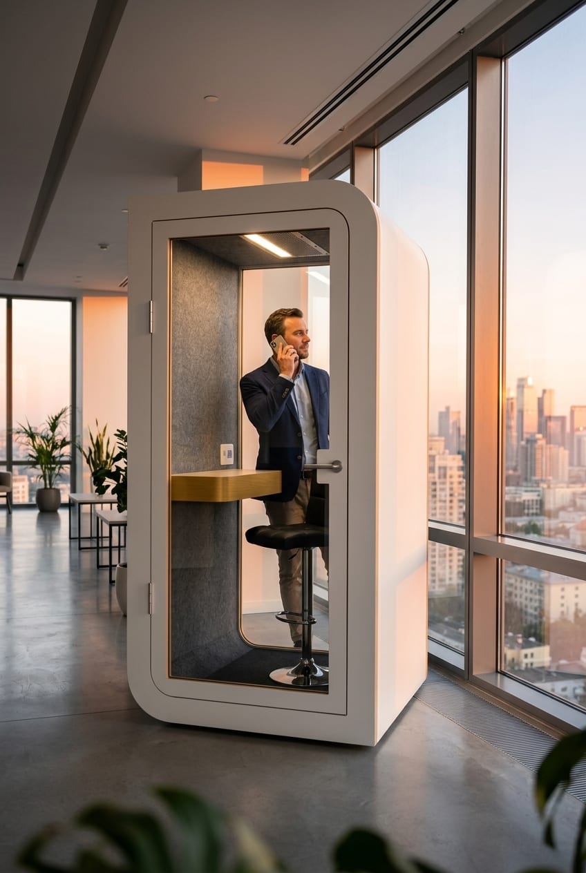 A booth with a view — Silentbox Solo Premium booth