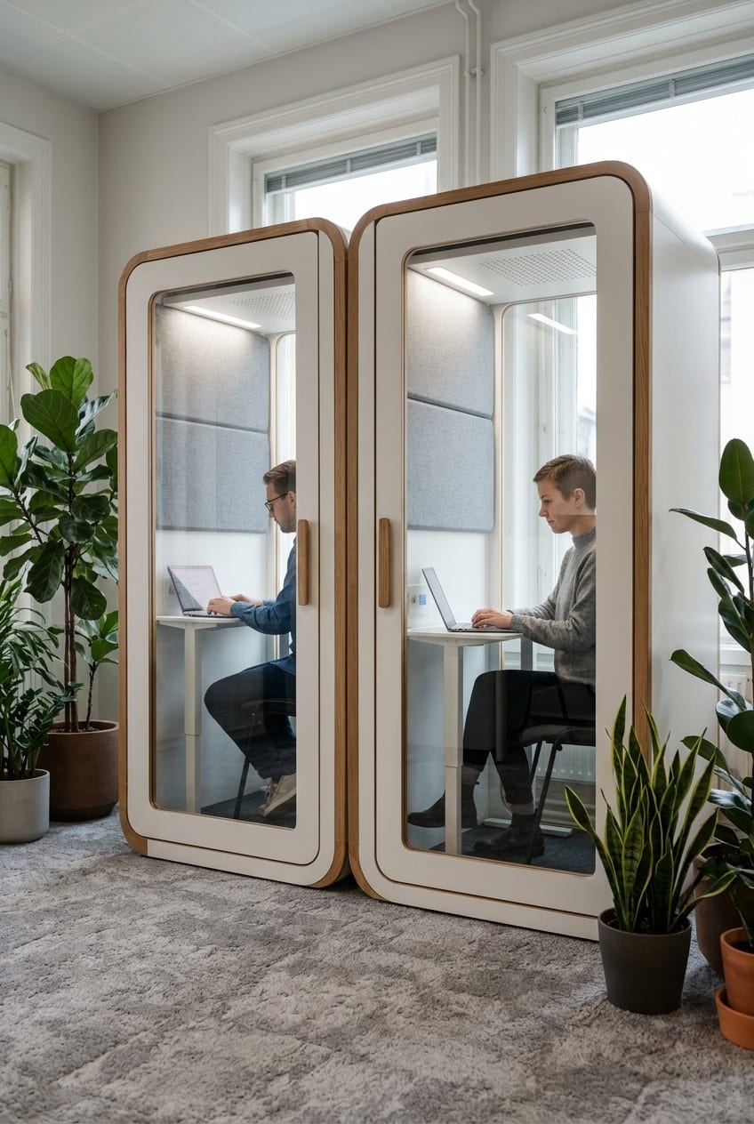 Add focus pods for deep work — Silentbox WorkPod booth