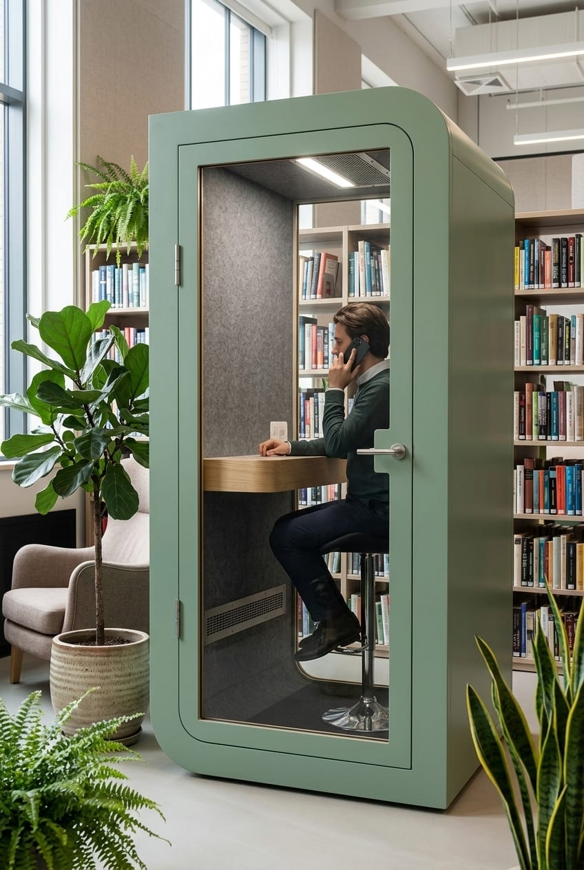 Make a library zone with a call booth — Silentbox Solo Premium booth