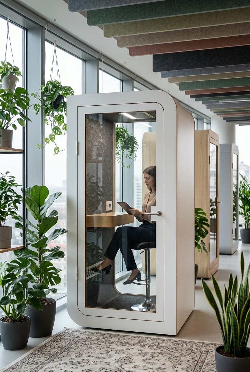 Combine booths with soft materials — Silentbox Solo Premium booth