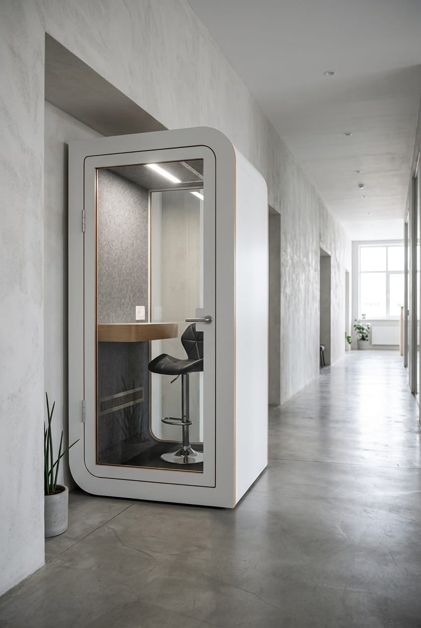In the corridor — Silentbox Solo Premium booth