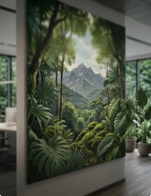 Print Nature & greenery on a Silentbox acoustic booth